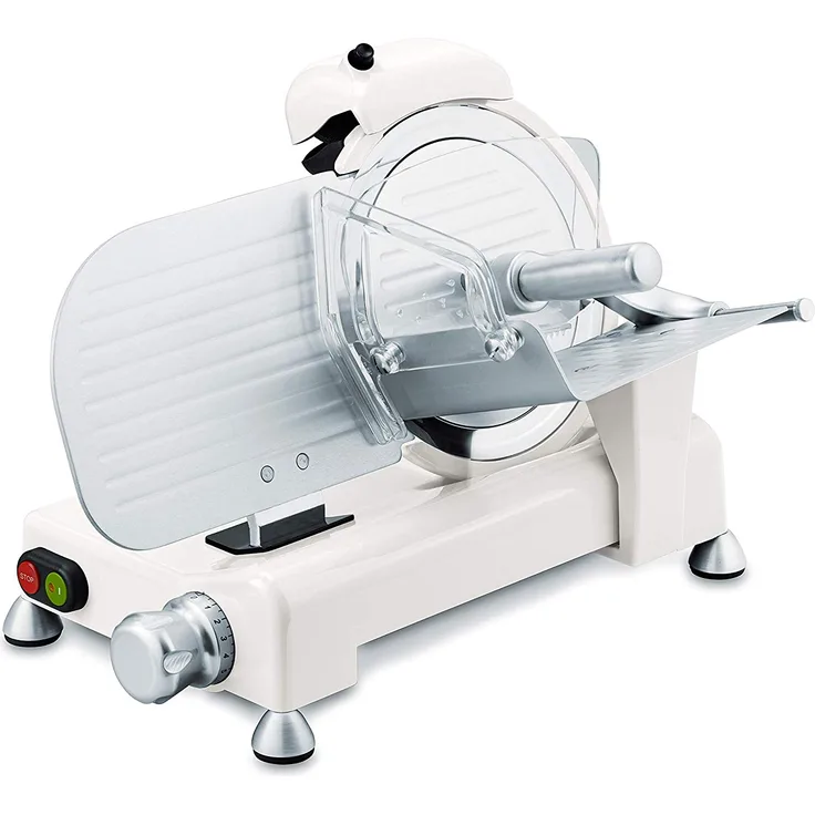 ADE Elektrischer Allesschneider KA 1806 (Profi-Aufschnittmaschine, Gehäuse aus Aluminium, luftgekühlter Motor, stufenlos einstellbare Schnittstärke)
