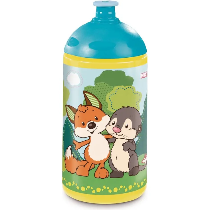 Nici 45465 Trinkflasche, Forest Friends, 0,5l, gelb