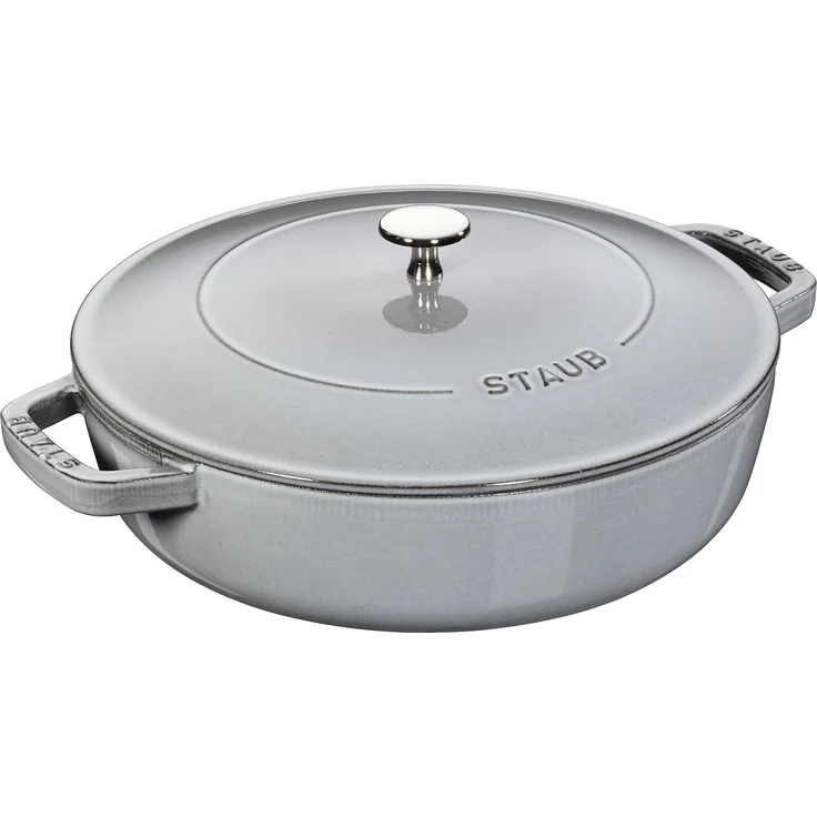 Staub Bräter mit Chistera, Induktionsgeeignet, Gusseisen, Graphitgrau, 24 cm, 1 Einheiten – Bild 1