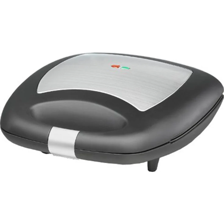 ROMMELSBACHER Sandwich Maker ST 1410 - für 4 Sandwiches, 2-Lagen Antihaftbeschichtung, schnelles Aufheizen, wärmeisolierter Handgriff, platzsparende Aufbewahrung, schwarz-Edelstahl – Bild 1