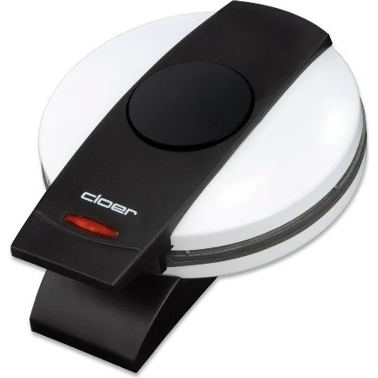 Cloer 260 Hörncheneisen für hauchdünne, knusprige Hörnchen, 800 W, Hörnchengröße 14,5 cm Durchmesser, traditionell ohne Antihaftbeschichtung, fest eingestellter Bräunungsgrad, weiß