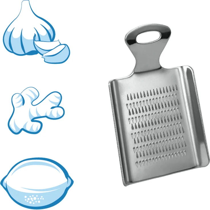 Metaltex 194522000 Mini Ingwer und Knoblauchreibe, Silber – Bild 2