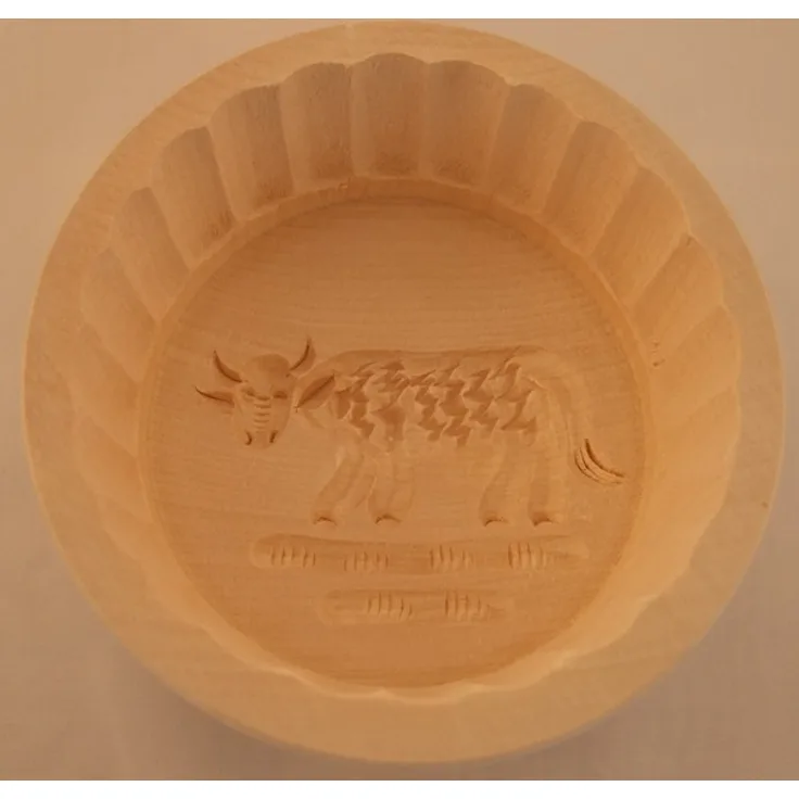 Gravidus Butterform rund mit Kuh aus Ahorn Holz 250g