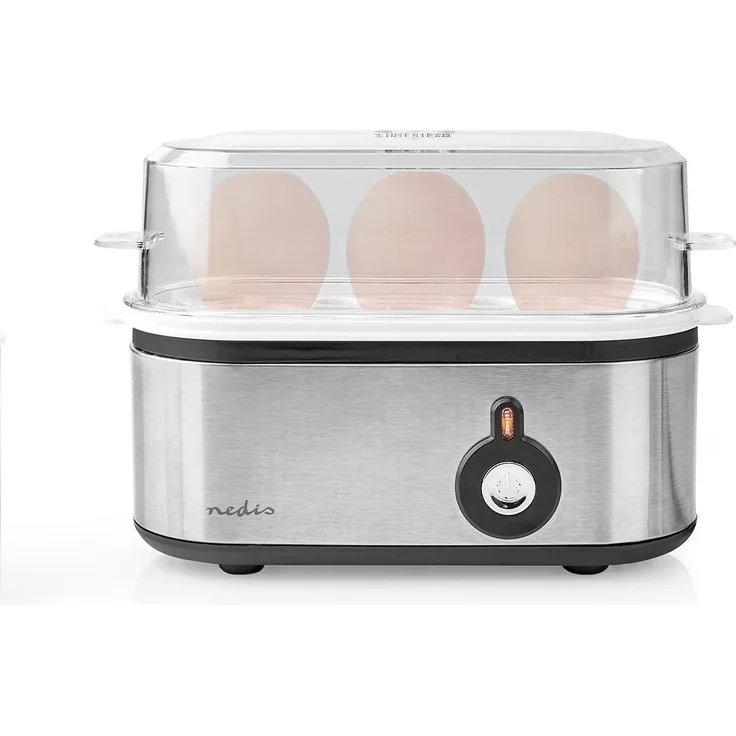Nedis Eierkocher, 3 Eier, 210 Watt, Becher mit Piekser, Signalton