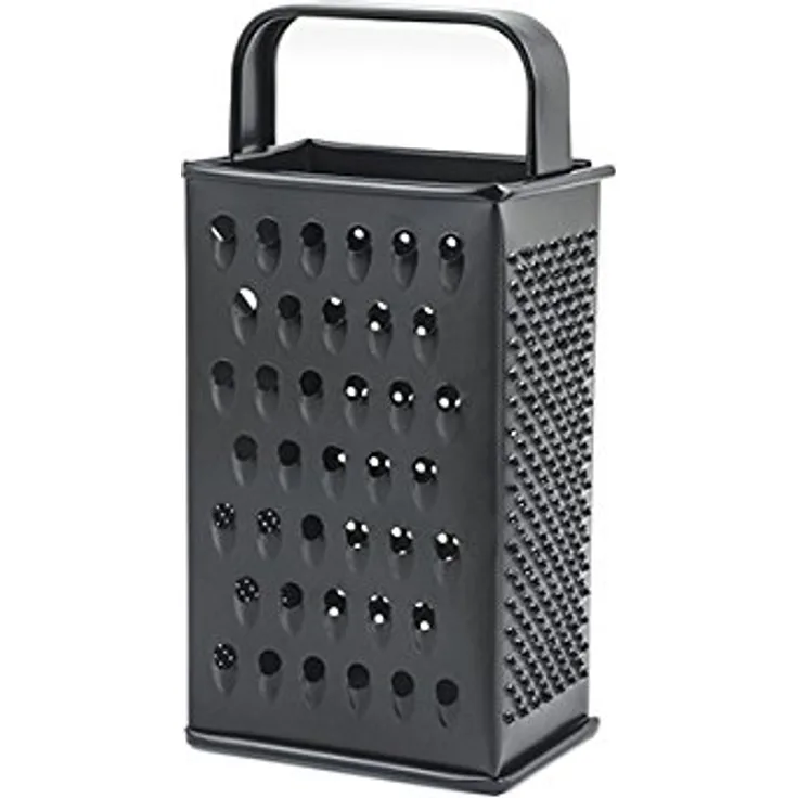 HABI Reibe mit 4 Seiten, Metall, Schwarz, 20 cm