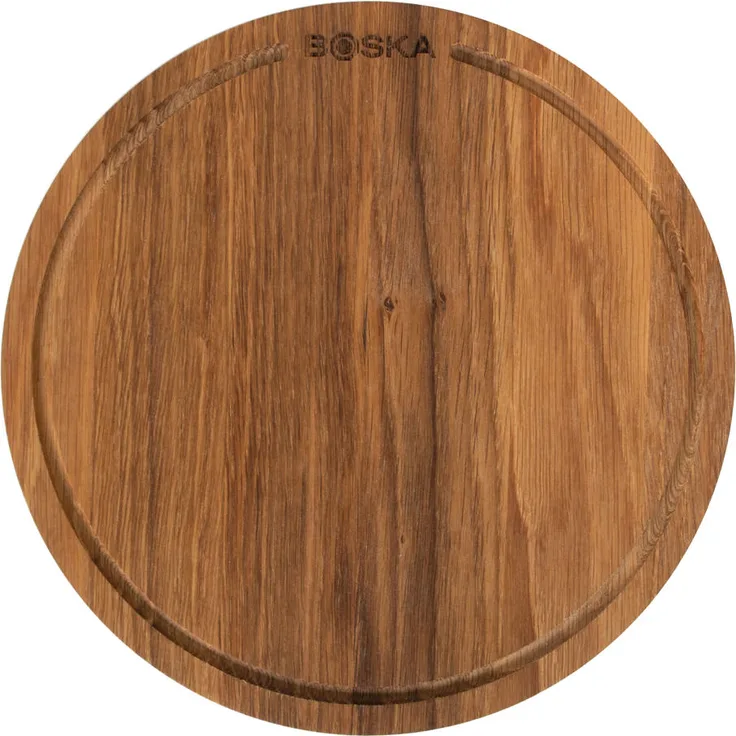 Boska Pizzabrett Friends S, Servierbrett, Pizzatablett, Pizzateller, Europäisches Eichenholz, Braun, 24 cm, 320530