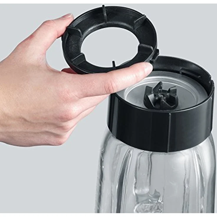 SEVERIN Multimixer SM 3737 mit Smoothie Mix & Go (Inkl. 1 L Mixbehälter und 600 ml Trinkbecher mit Deckel, ca. 500 W) edelstahl-schwarz – Bild 12