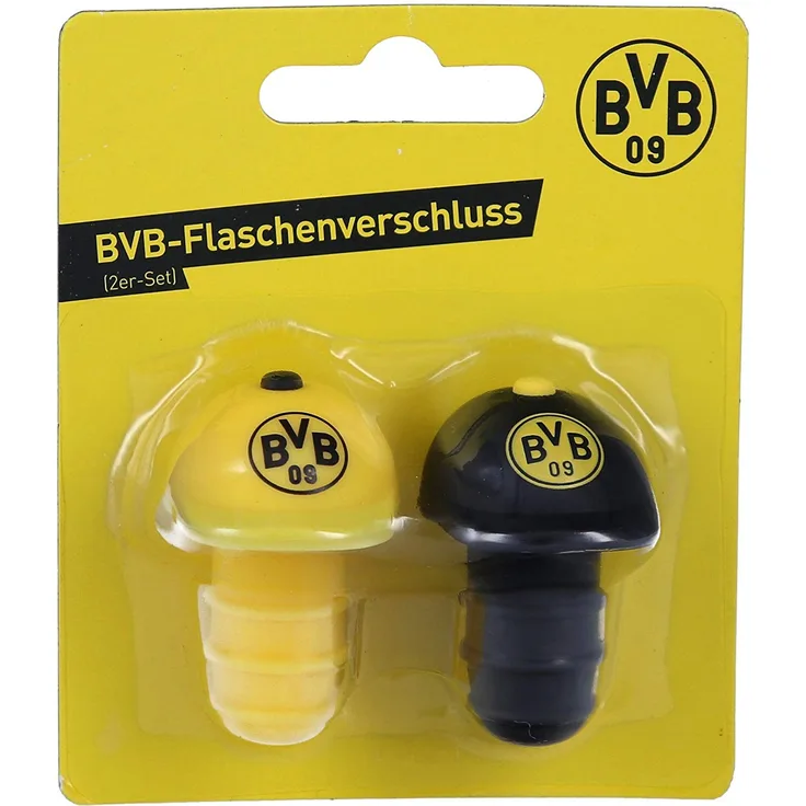 Borussia Dortmund BVB-Flaschenverschluss (2er Set), Schwarz, Gelb, 0