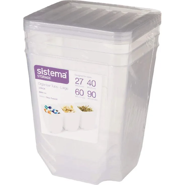 System Storage Large Packungen 3 Behälter, Poyipropylen, Kunststoff, Transparent, 1.8 Liter