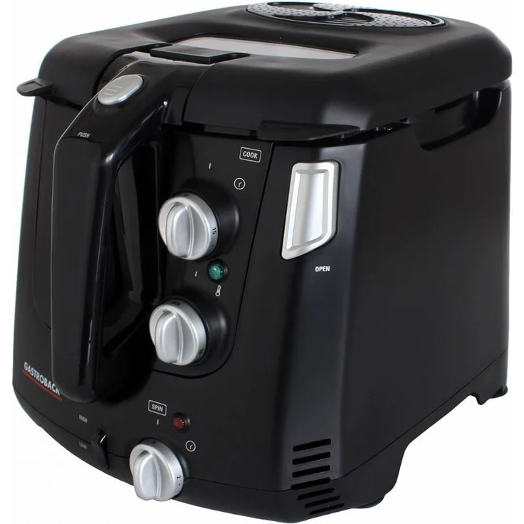 Gastroback 42580 Vita Spin Fritteuse, mit rotierendem Frittierkorb, für bis 60% weniger Fett, 2.000 Watt, 2,5 L Fassungsvermögen, Kunststoff, Schwarz – Bild 2
