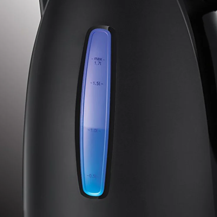 Russell Hobbs 22591-70 Textures+ Wasserkocher , 1,7l, 2400W, LED Beleuchtung, Schnellkochfunktion, optimierte Ausgusstülle, herausnehmbarer Kalkfilter, Teekocher, schwarz [Energieklasse A+++] – Bild 2