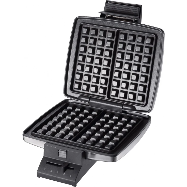 Cloer 1445 Brüsseler Waffelautomat für traditionelle Belgische Waffeln - 1,7 cm dick - 930 W - Backampel - mattiertes Edelstahlgehäuse – Bild 2