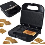 Syntrox ZWE 800 Waffeleisen, Zimtwaffeln, Antihaftbeschichtet, 800 Watt