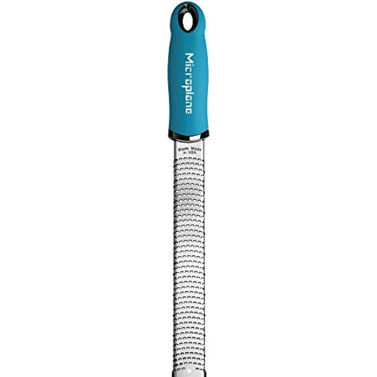 Microplane Zester Reibe Fein Türkis Edelstahl aus der Premium Classic Serie für Zitrusfrüchte, Hartkäse, Ingwer, Schokolade, Muskatnuss und Trüffel – Bild 1