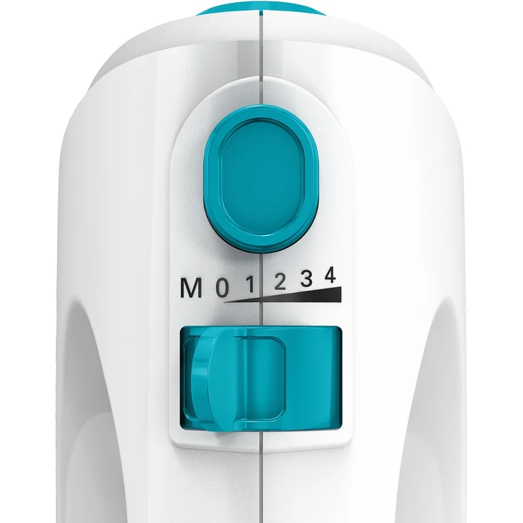 Bosch MFQ2210D Handrührer, moderne Motortechnik, 2 Rührbesen, 2 Edelstahl-Knethaken, 4 Geschwindigkeitsstufen, 375 W, weiß - dynamic blau – Bild 2