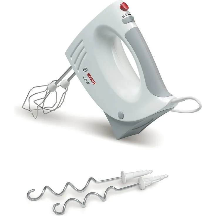 Bosch MFQ3530 Handrührer 450W, Kunststoff, inkl. 2 Turbobesen und 2 Knethaken weiß-grau