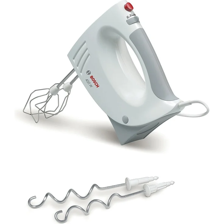 Bosch MFQ3530 Handrührer 450W, Kunststoff, inkl. 2 Turbobesen und 2 Knethaken weiß-grau – Bild 1