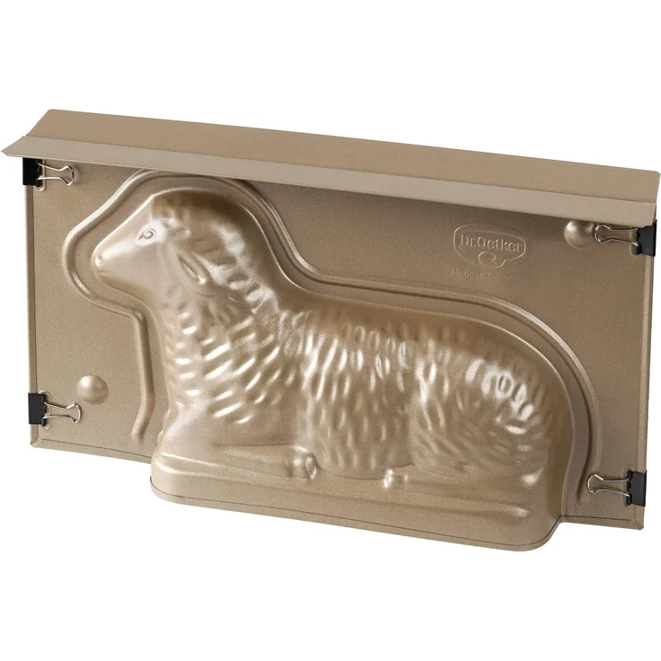 Dr. Oetker Vollbackform Lamm, Kuchenform aus der Serie ''Goldiges Ostern'' (Farbe: Gold), Menge: 1 Stück Osterbackform – Bild 2