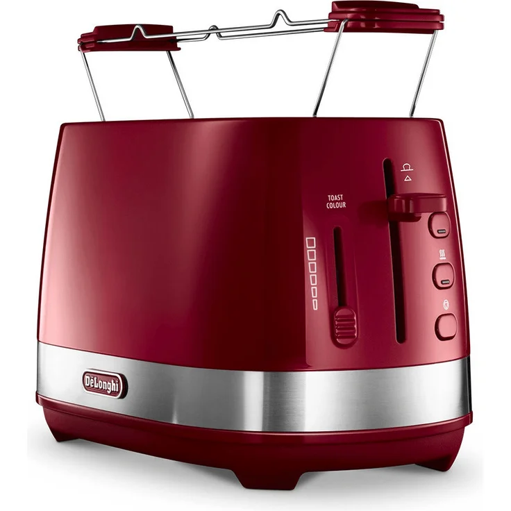 DeLonghi CTLA 2103.R Active Line Doppelschlitztoaster, 900W, 6 Bräunungsstufen, rot