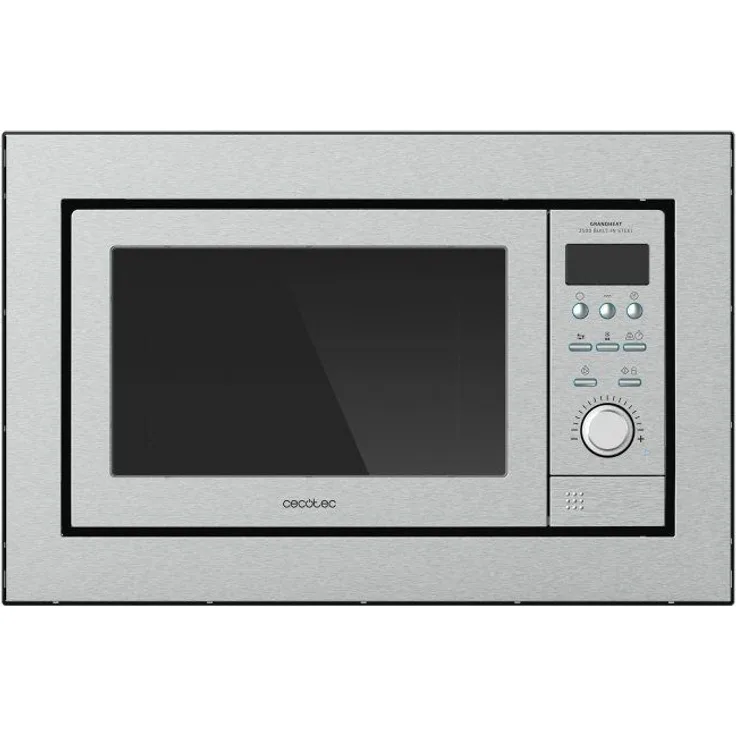 Cecotec Mikrowelle GrandHeat 2590 mit Grill, Einbaugerät, 25 Liter Garraum, 900 Watt, Edelstahl, silber
