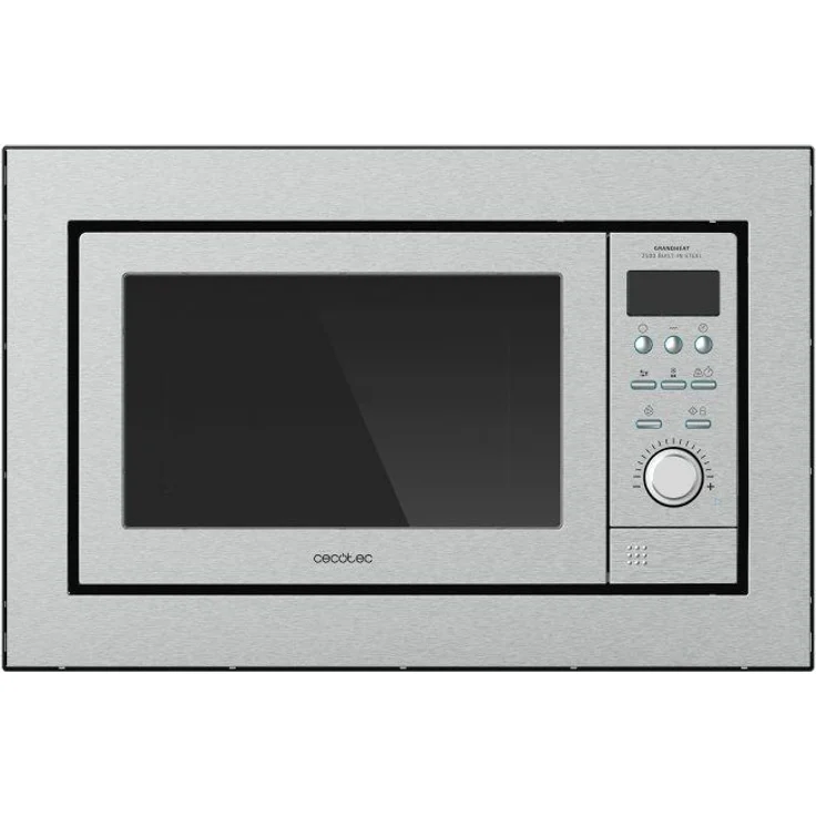 Cecotec Mikrowelle GrandHeat 2590 mit Grill, Einbaugerät, 25 Liter Garraum, 900 Watt, Edelstahl, silber