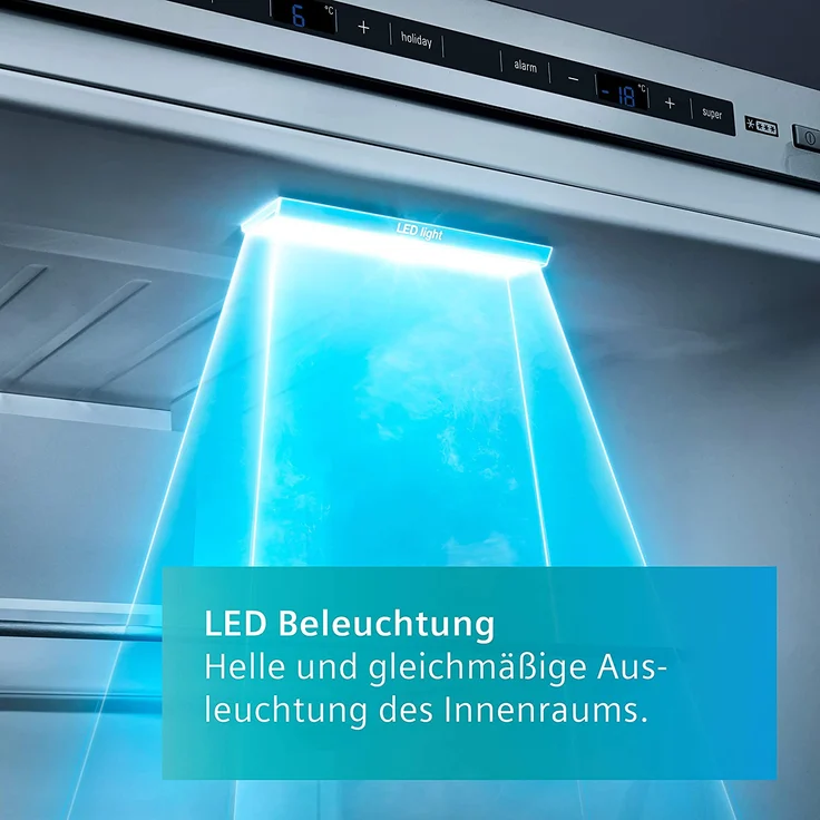 Siemens KG36EALCA Kühl-Gefrierkombination, freistehend, silber, LowFrost, 0-Grad-Zone, LED, Schnellgefrieren, Breite 60 cm – Bild 5