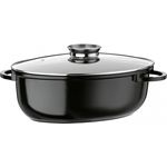 GSW 410588 Gourmet Ceramica Induktion Bräter XXL oval mit Aroma-Glasdeckel 42x27cm - ca. 10,0 Liter, Aluguss, schwarz gesprenkelt, 42 cm, 4-Einheiten