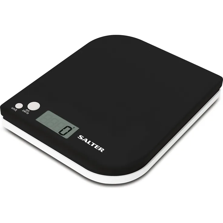 SALTER Leaf digitale Küchenwaage, Design für die Arbeitsplatte, LCD Display, Zuwiegefunktion, Kompaktes Design für leichtes Verstauen, Gut zu reinigen