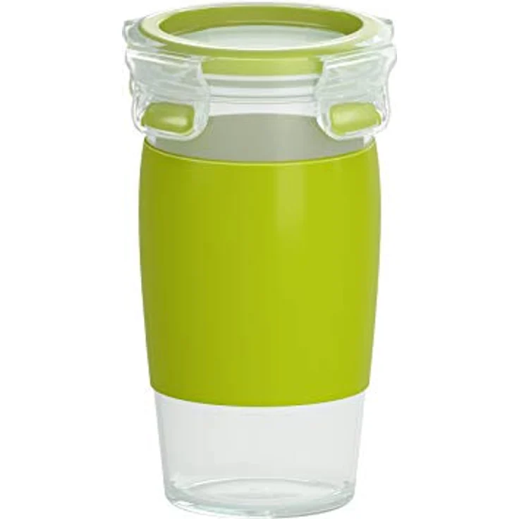 Emsa N1071500 Clip&Go Smoothie Mug Fassungsvermögen: 450 ml, Rund transparent-hellgrün – Bild 1