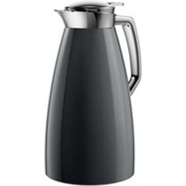 Emsa 514188 Isolierkanne, 1 Liter, Aroma Diamond, Quick Tip Verschluss, 100% dicht, Carbon, Plaza – Bild 1