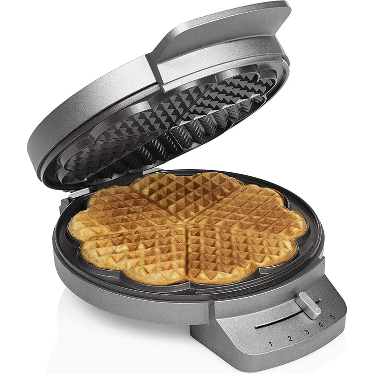 Princess Waffeleisen 132380, mit Herzwaffelform, 1200 Watt, 0,85m Kabellänge, 5 Heizstufen, mit Kontrollleuchte – Bild 1