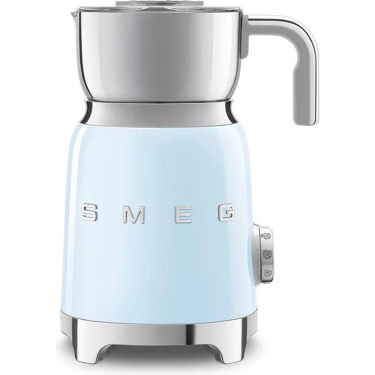 Smeg MFF01PBEU Milchaufschäumer, 500W, 600ml warme & 250ml kalte Milch, hellblau – Bild 1