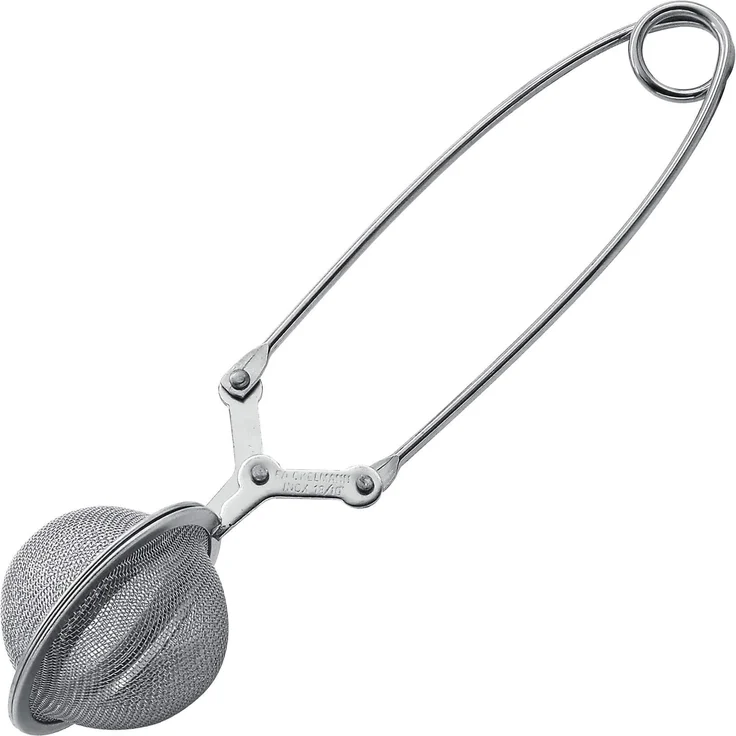 Fackelmann Teebrüher mit Klappgriff, Teesieb aus Edelstahl, Tee-Ei zum Brühen, Umrühren (Farbe: Silber), Menge: 1 Stück – Bild 2