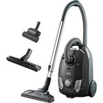 AEG VX4-1-GM-T Staubsauger mit Beutel (750 Watt, Inkl. Zusatzdüsen, Zubehör integriert im Gerät, Tragegriff, leicht, 7,5 m Aktionsradius, waschbarer Hygiene Filter, ergonomischer Handgriff) grau
