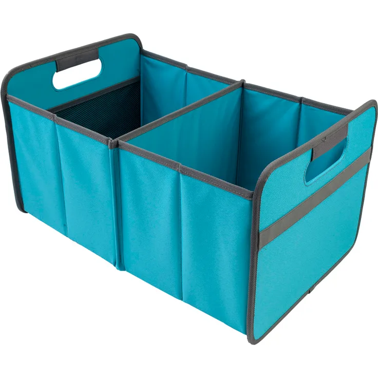 Faltbox Classic Large Azur Blau - Uni 32x50x27,5cm abwischbar, stabil, Polyester platzsparend Outdoor Wald See Strand mit Griffen Natur Wochenende Shopping