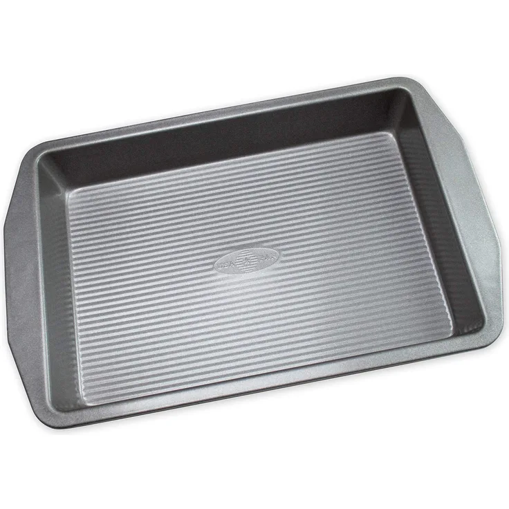 USA Pan 1110RC-3-ABC American Bakeware Classics 9 x 13-Inch Rectangular Lasagna, Cake and Brownie Pan, Aluminized Steel, 9 x 13 Inch