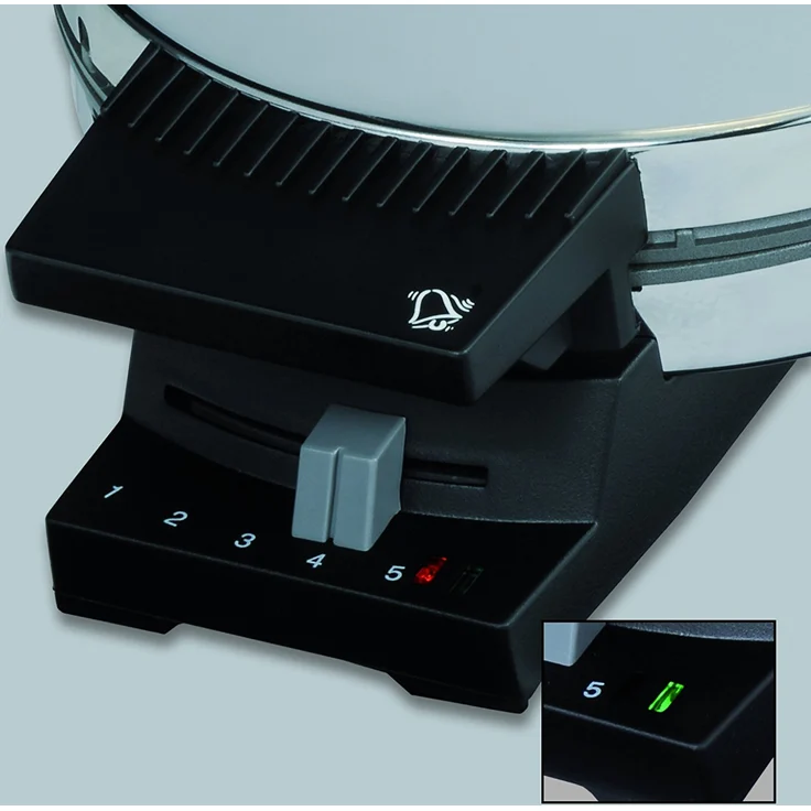 Cloer 185 Waffelautomat für kuchenartige Waffeln - 930 W-Waffelgröße 16 cm-schwere Backplatten-optische und akustische Fertigmeldung-Edelstahlgehäuse, Edelstahl, edelstahl poliert – Bild 7