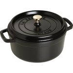 STAUB Gusseisen Bräter-Cocotte, rund 24cm, 3,8L, schwarz