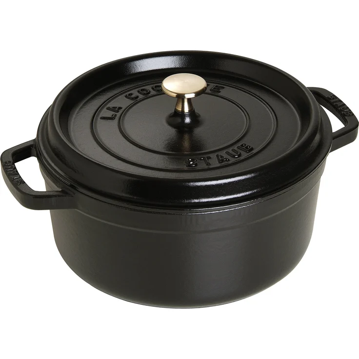 STAUB Gusseisen Bräter-Cocotte, rund 24cm, 3,8L, schwarz – Bild 1