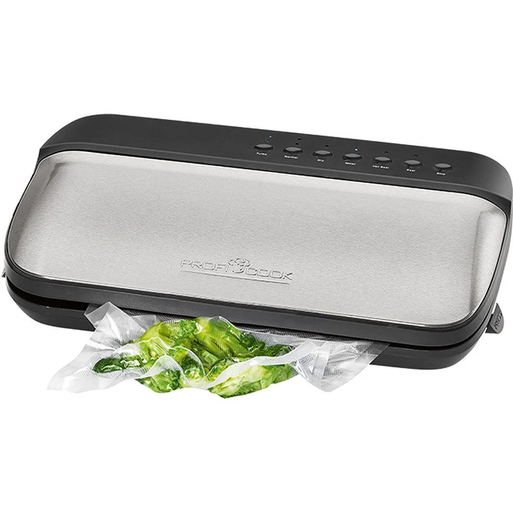 Profi Cook ProfiCook PC-VK 1134 Vakuumierer, Lebensmittel 8x länger frisch, 24 Liter-Min, Elektronische Vakuumregulierung (4 Stufen), Edelstahlgehäuse, Edelstahl – Bild 1