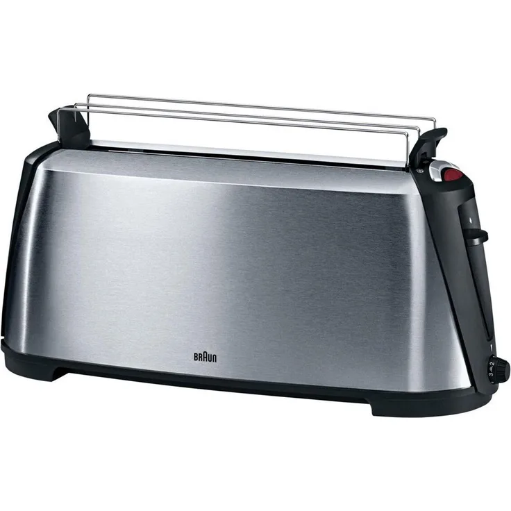 Braun Sommelier HT 600 langschlitztoaster (1000 W, Brötchenaufsatz) silber