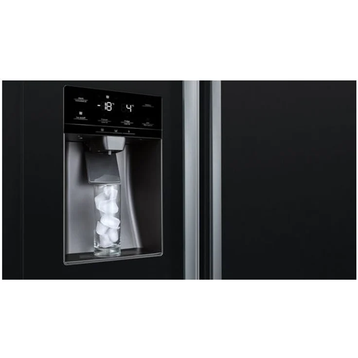 Bosch Serie 6 KAD93VBFP Side-by-Side-Kühlschrank, freistehend, schwarz, NoFrost, Schnellkühlen und -gefrieren, Wasser- und Eiswürfelspender, Festwasseranschluss, Breite 91 cm – Bild 3