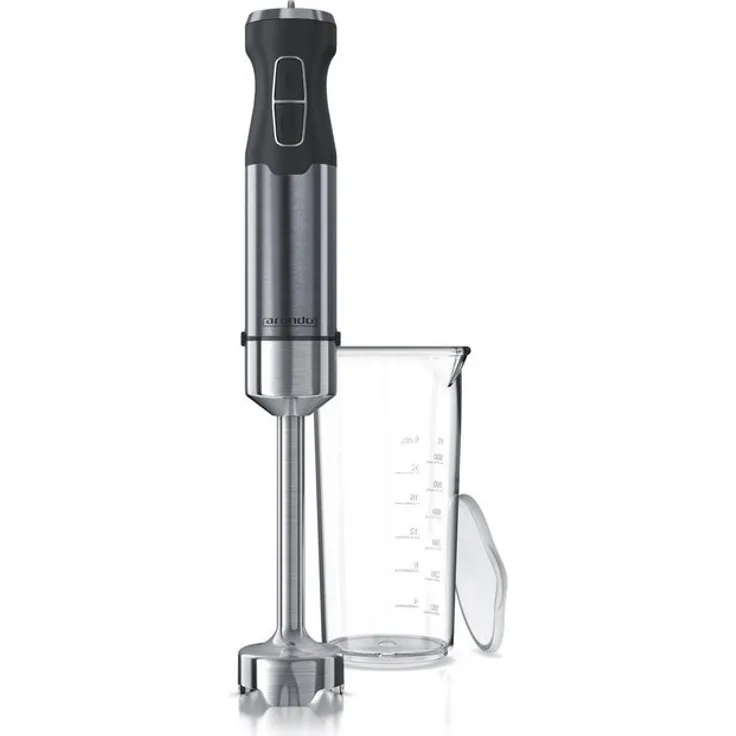Arendo Edelstahl Stabmixer 1000 Watt mit Messbecher, stufenlose Regelung, silber, grau