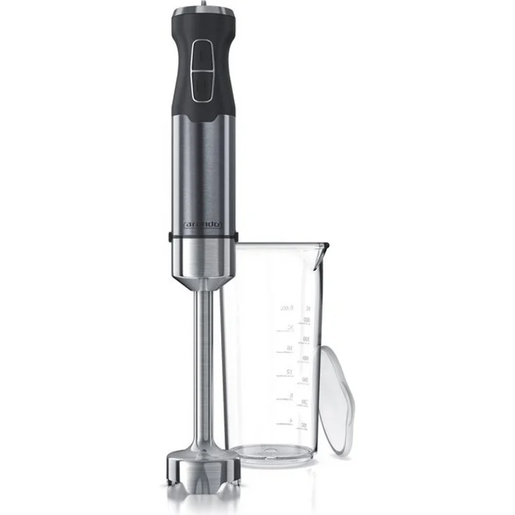 Arendo Edelstahl Stabmixer 1000 Watt mit Messbecher, stufenlose Regelung, silber, grau