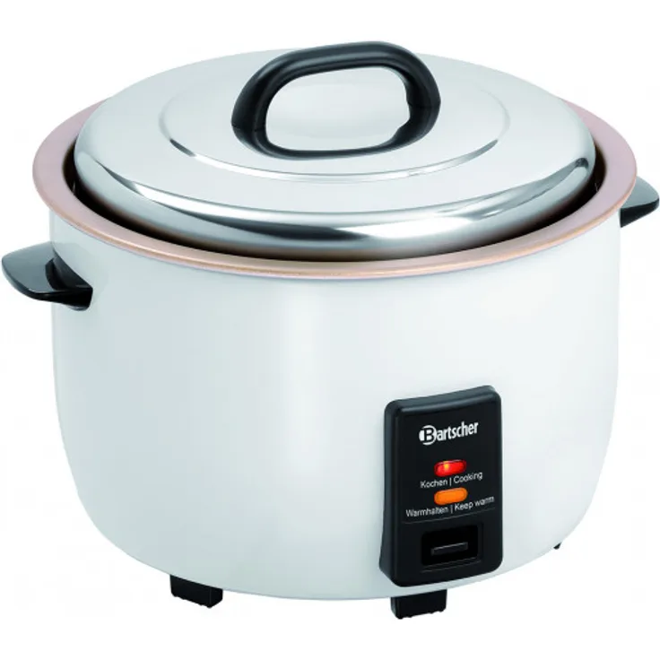 Bartscher Reiskocher, 8 Liter Volumen, für 3,8 kg Reis, weiß, Edelstahl beschichtet, Anbrennschutz