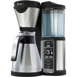 Ninja CF065EU Kaffeeautomat mit Timer und Auto-iQ Technologie (Kaffeemaschine mit Thermoskanne aus Edelstahl, Milchaufschäumer und 2 Thermo Tassen, Filter Kaffeebereiter) silber