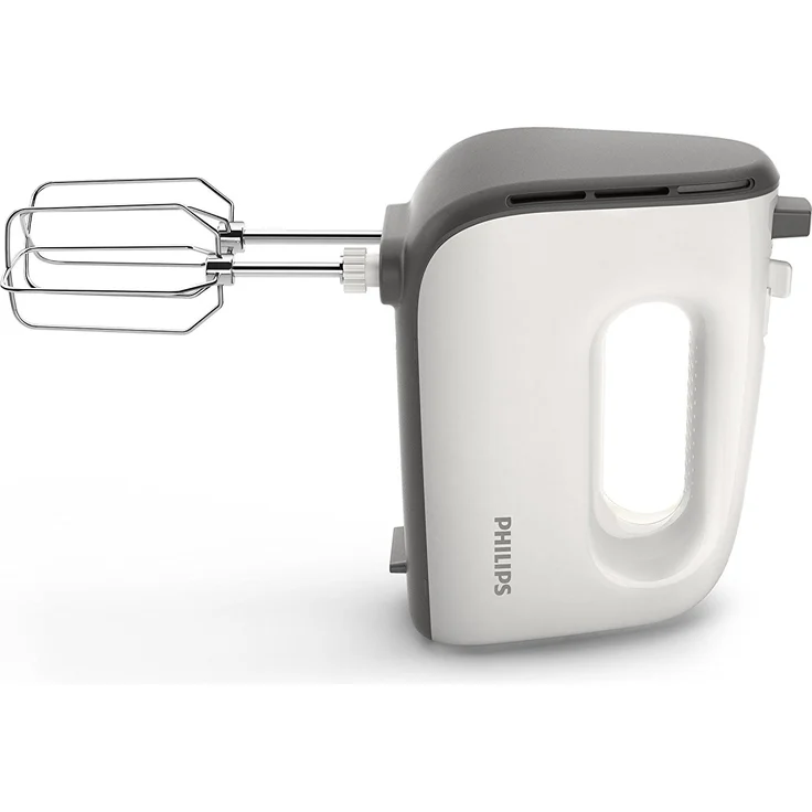 Philips Viva Collection HR3741-00 Handmixer, 450 Watt, 5 Geschwindigkeiten plus Turbo, weiß, grau – Bild 2