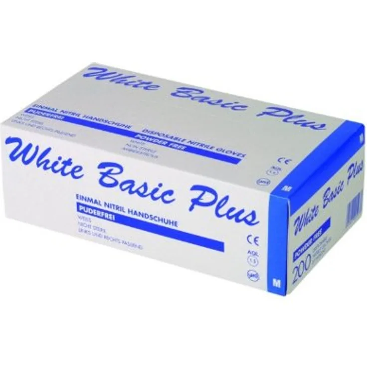 AMPri White Basic Plus Nitril Handschuhe puderfrei weiß 200 Stück S