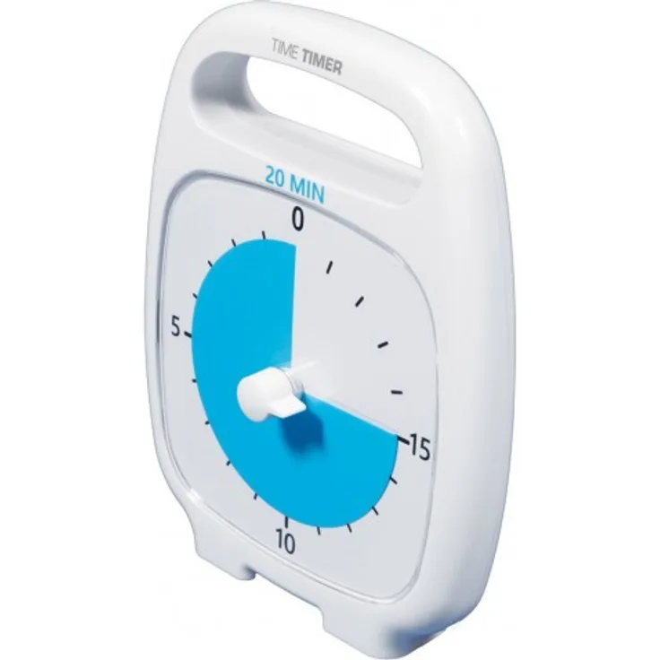 Time Timer PLUS 20 Minute Visueller Analog-Timer (weiß) Optionaler aktustischer Alarm (Lautstärkeregler) Kein lautes Ticken, Zeitmanagement-Tool
