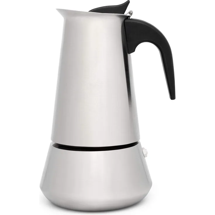 Leopold Vienna glänzender Edelstahl Espressokocher Induktion für 6 Tassen